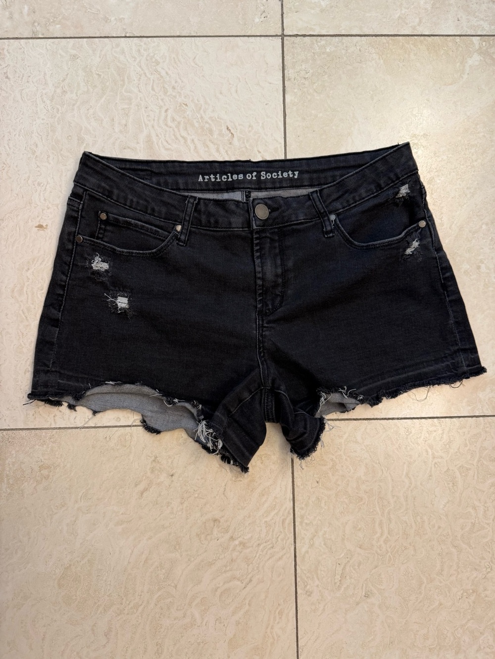 Articles of Society Cut-Off Denim Shorts